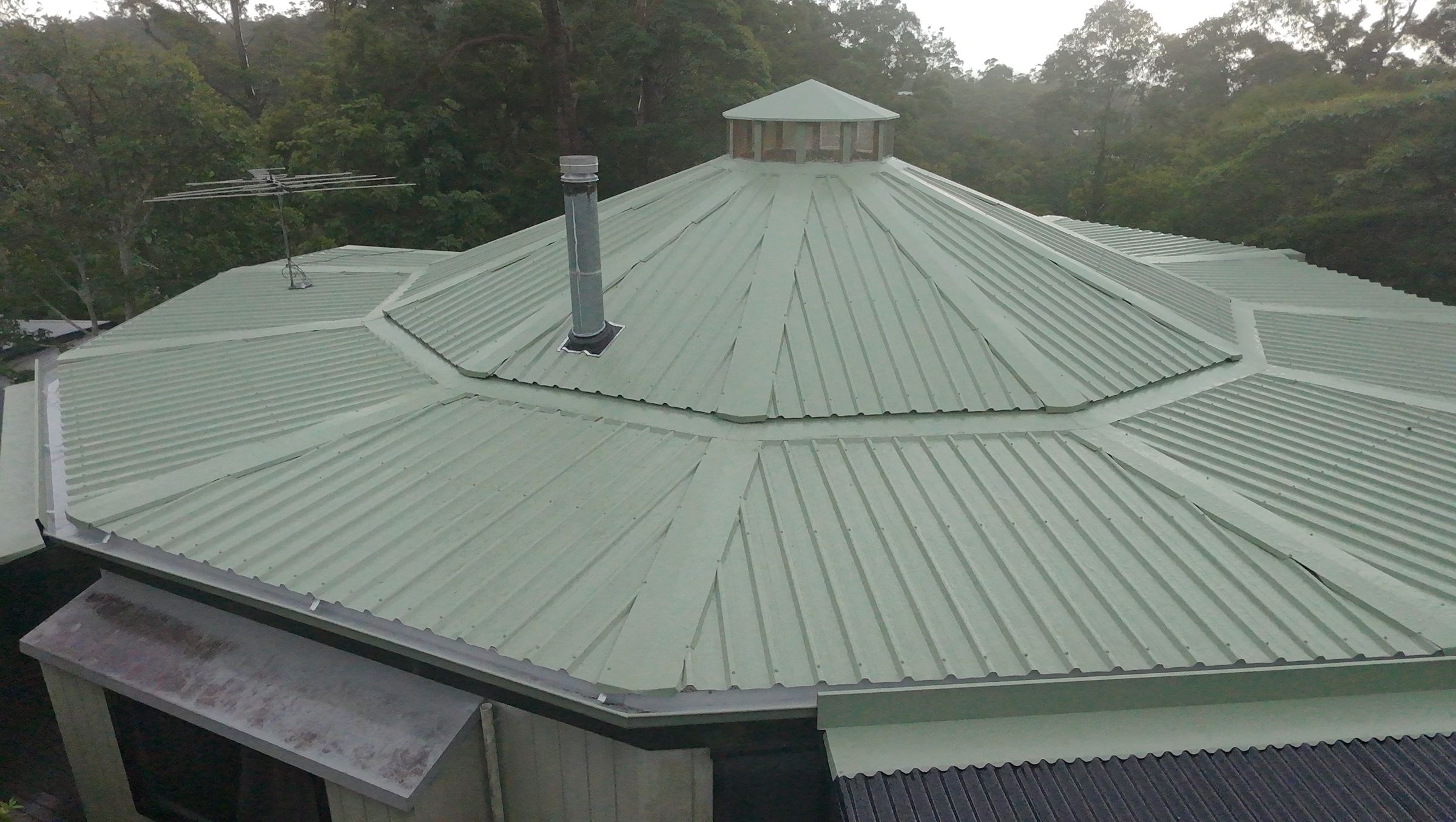 A completed Colorbond re-roof by Brown Wilson Roofing on the Gold Coast