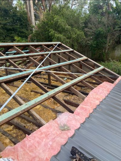 Tiles lifted to get at the batten line